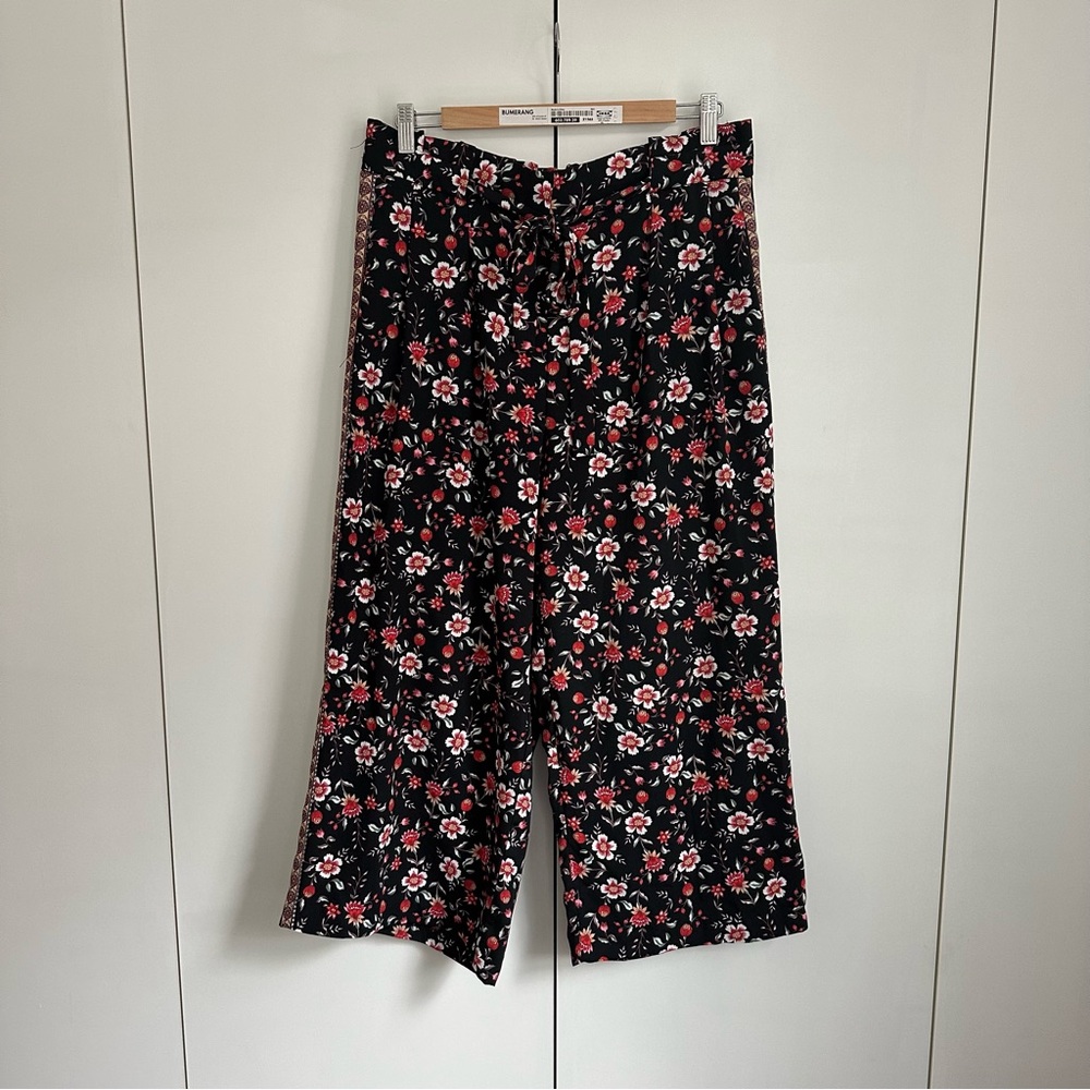 Adrienne Vittadini Floral Wide-Leg Pants